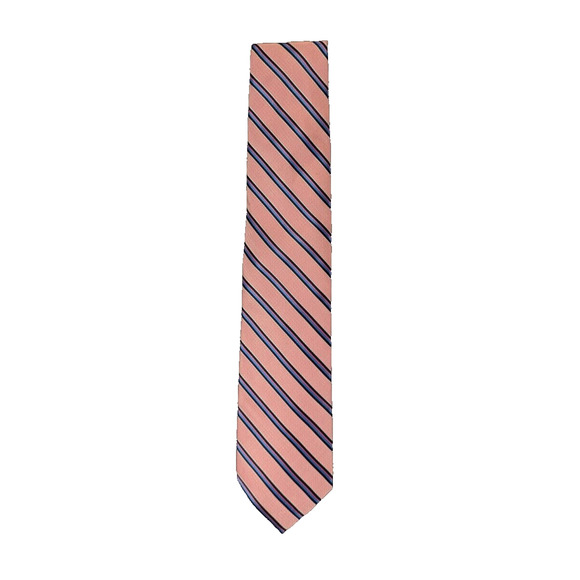 Brooks Brothers Necktie 100% Silk pink Diagonal Stripes 58" Long - Picture 1 of 6